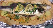 Sea Bass Wrapped in Cooking Foil
